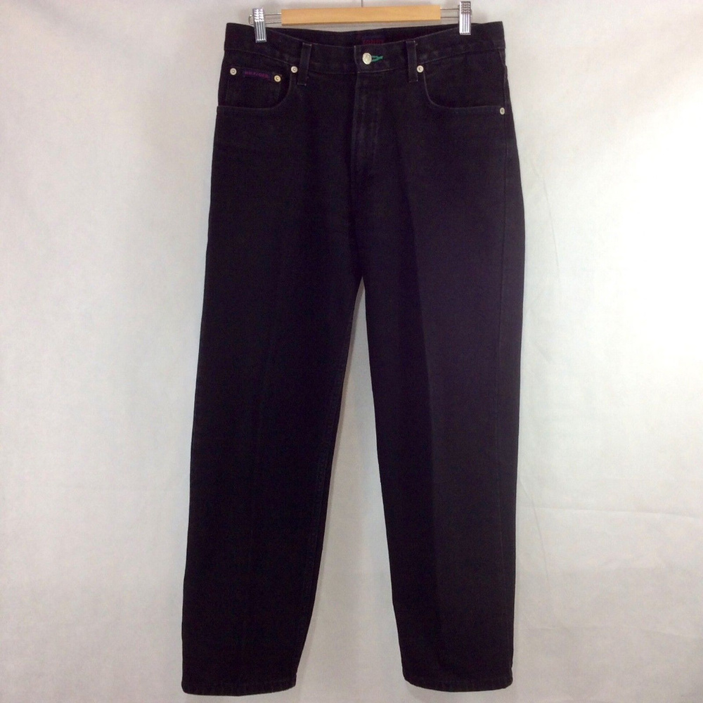 ❌SOLD❌Men's Tommy Hilfiger Black Flag Jeans 33x30 - Picture 4 of 7